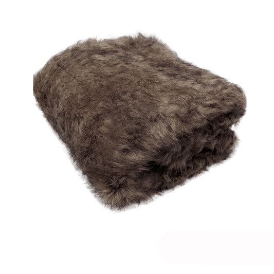 Dale Animal Faux Fur Throw Rug -127 x 152 cm - Brown Wombat - STripleB