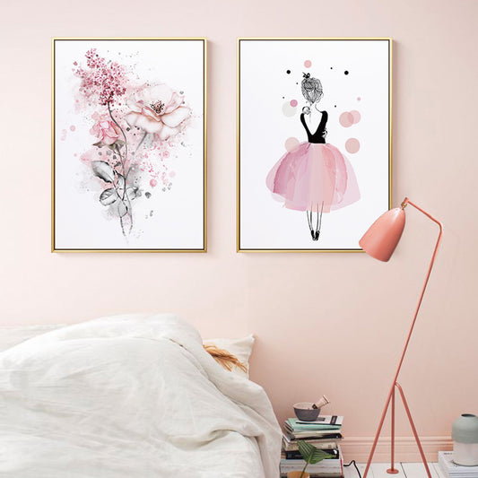Dancing Ballerina in Paris 2 Sets Gold Frame Canvas - 70cmx100cm - STripleB