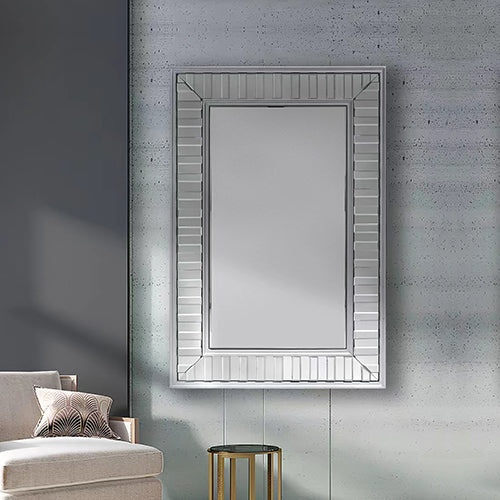 Decorative Silver Mirror - Rectangular Shape - STripleB