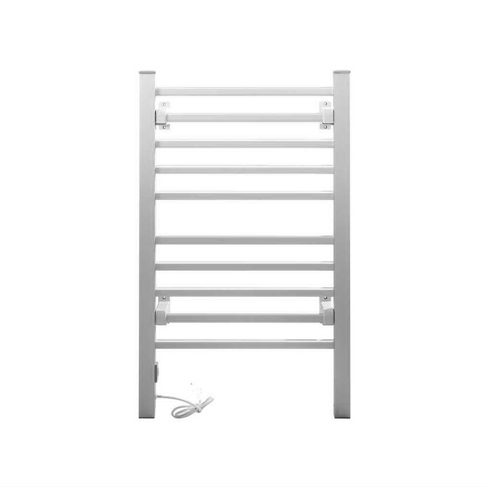 Devanti Electric Heated Towel Rail Rack 10 Bars Freestanding Clothes Dry Warmer - STripleB 