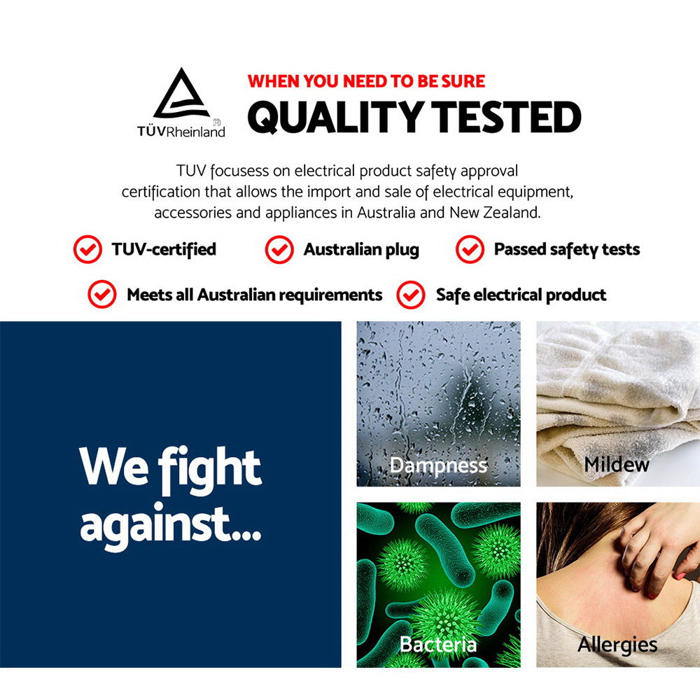 Devanti Electric Heated Towel Rail Rack 10 Bars Freestanding Clothes Dry Warmer - STripleB 