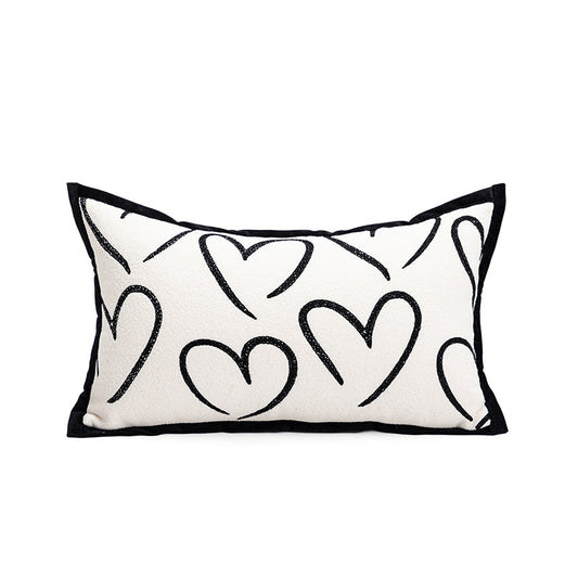Elegant Two-Piece INS-Style Jacquard Pillow Covers - Black &amp; White Sofa Decor - STripleB