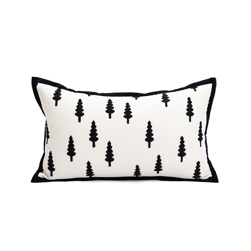 Elegant Two-Piece INS-Style Jacquard Pillow Covers - Black and White Sofa Decor  - STripleB