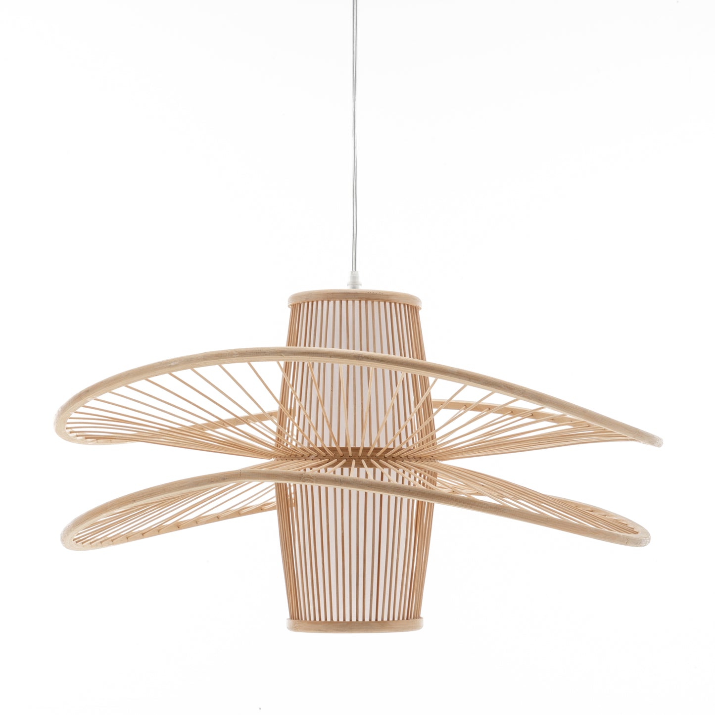 Elysian Breeze Double Natural Hand-Woven Bamboo Double Wide Pendant Lamp Light - STripleB