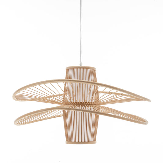 Elysian Breeze Double Natural Hand-Woven Bamboo Double Wide Pendant Lamp Light - STripleB