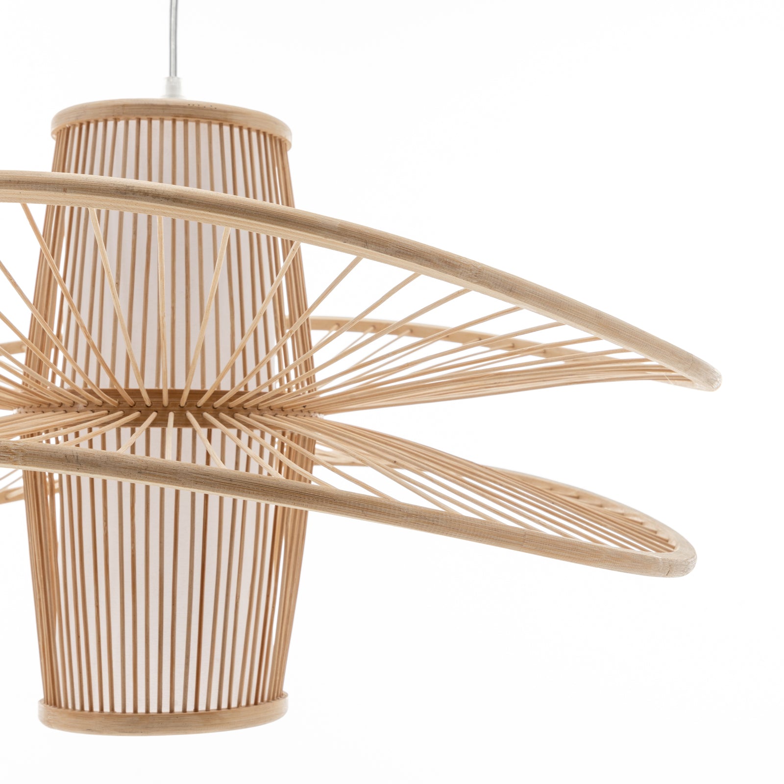 Elysian Breeze Double Natural Hand-Woven Bamboo Double Wide Pendant Lamp Light - STripleB 