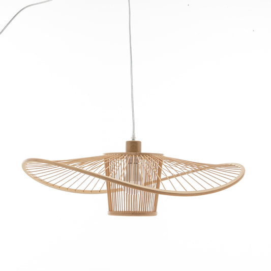 Elysian Breeze Natural Hand-Woven Bamboo Wide Brim Pendant Lamp - STripleB