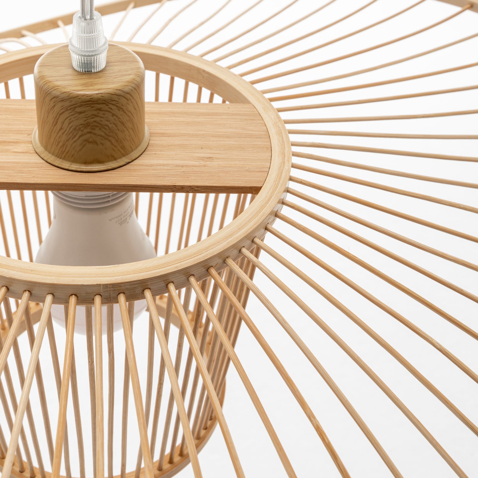 Elysian Breeze Natural Hand-Woven Bamboo Wide Brim Pendant Lamp - STripleB