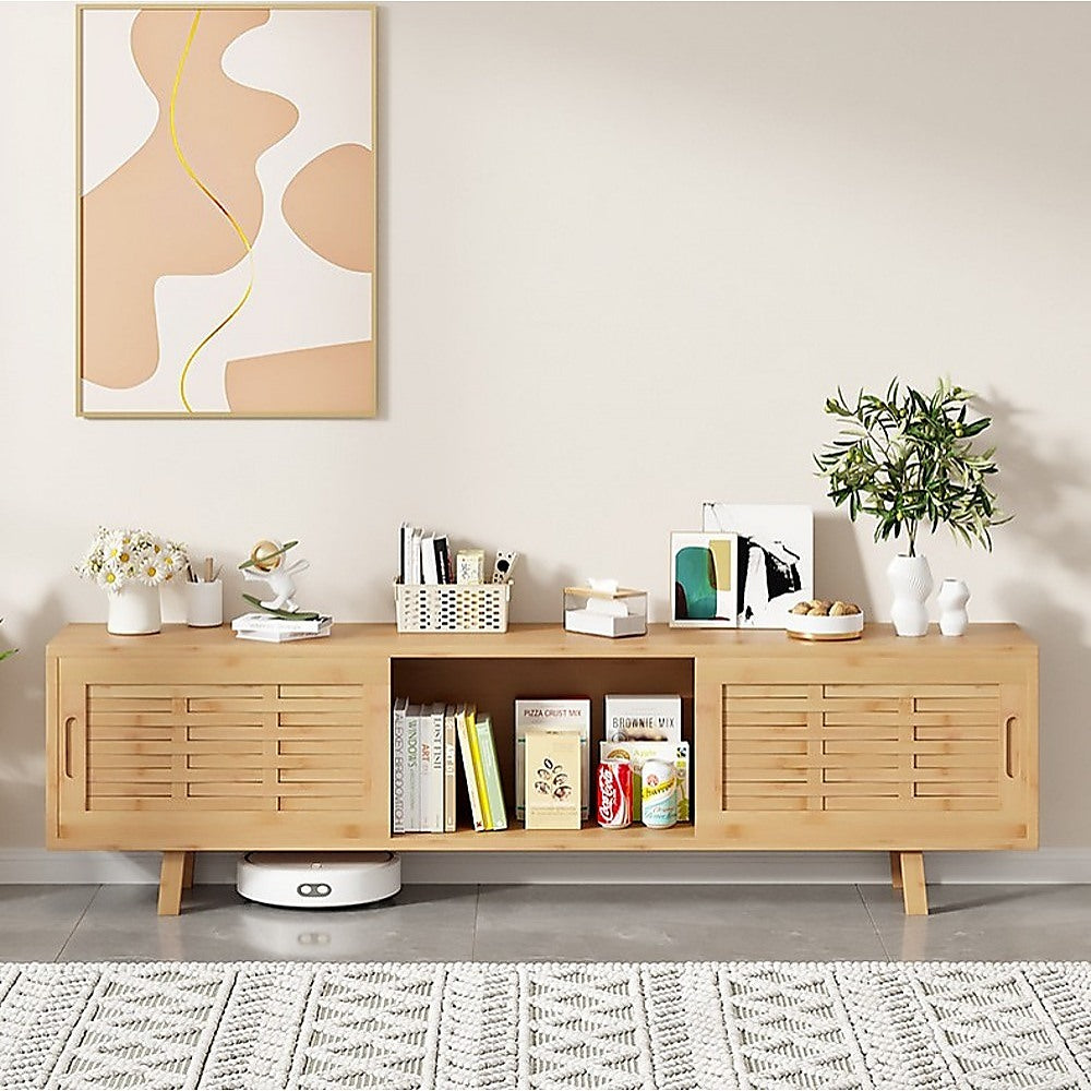 European Style TV Cabinet Entertainment Unit - Bamboo - STripleB