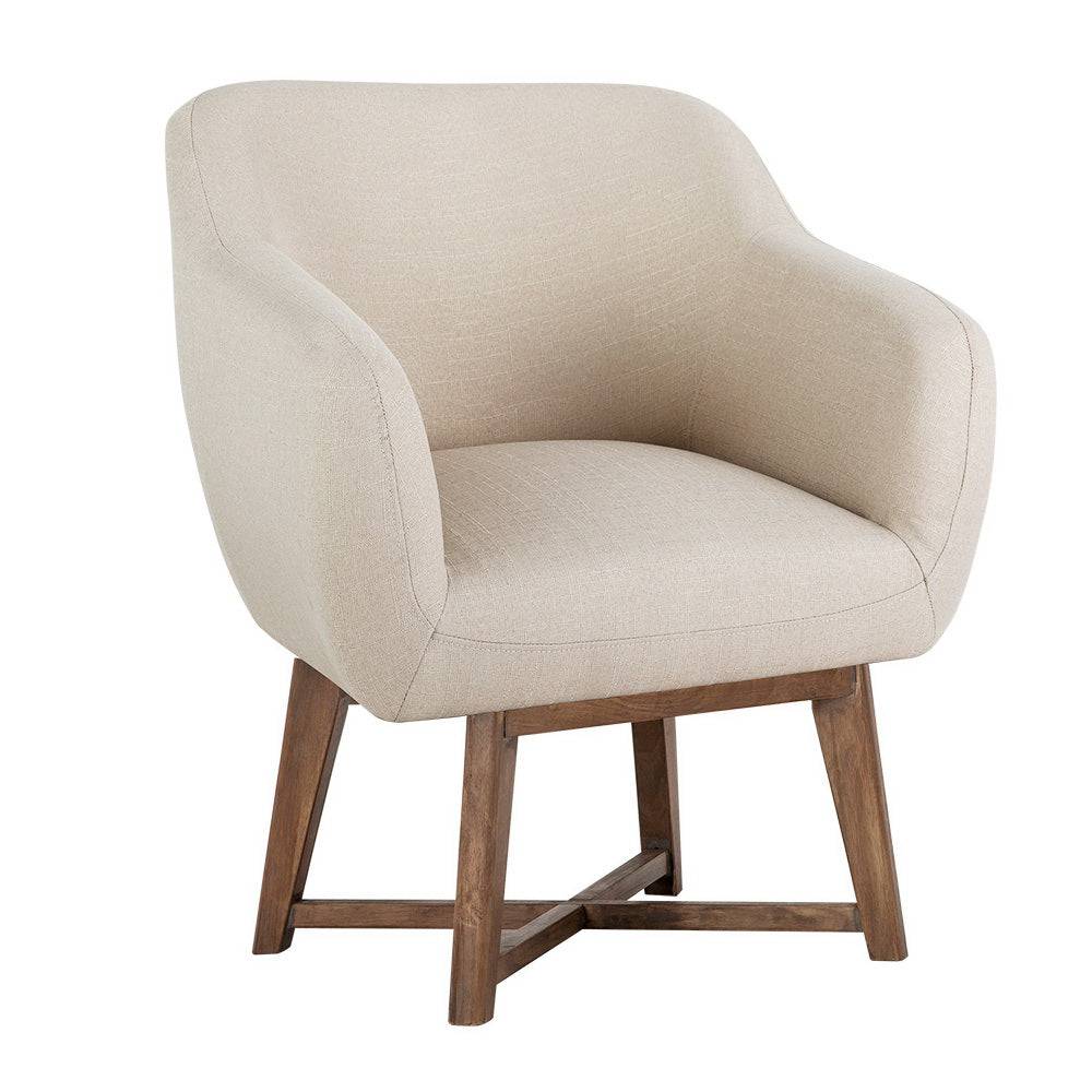 Artiss Fabric Tub Lounge Armchair - Beige - STripleB 