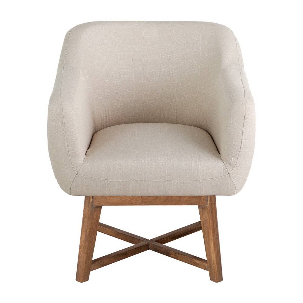 Artiss Fabric Tub Lounge Armchair - Beige - STripleB 