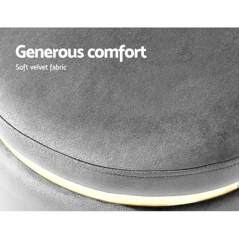 Artiss Ottoman Foot Stool Round Velvet Charcoal - STripleB 