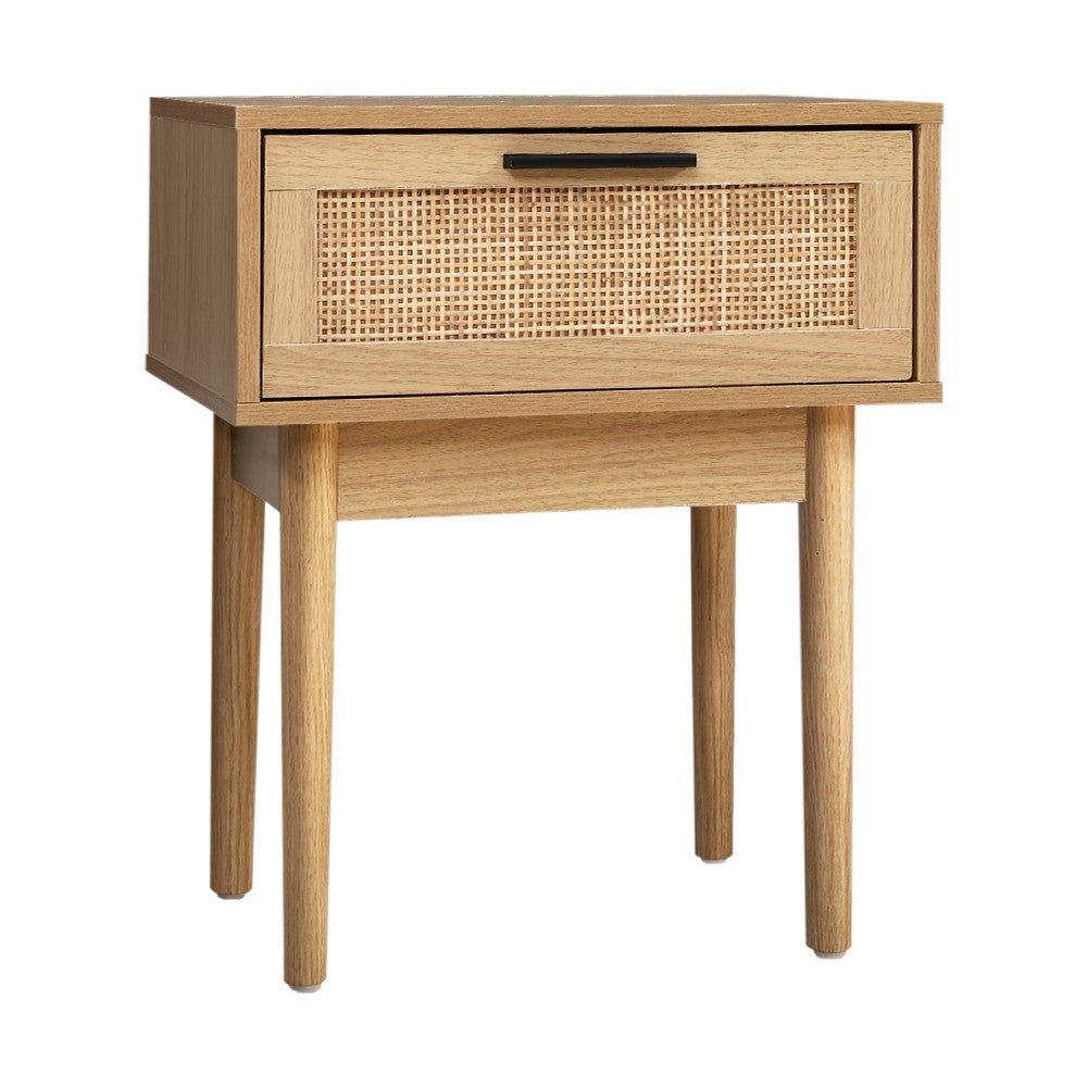 Artiss - Rattan Drawers Nightstand - StripleB