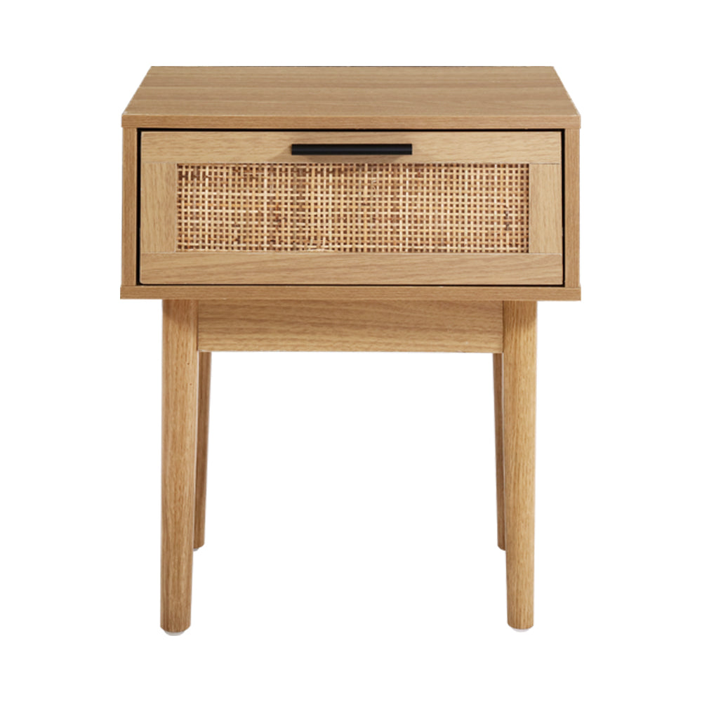 Artiss - Rattan Drawers Nightstand - StripleB