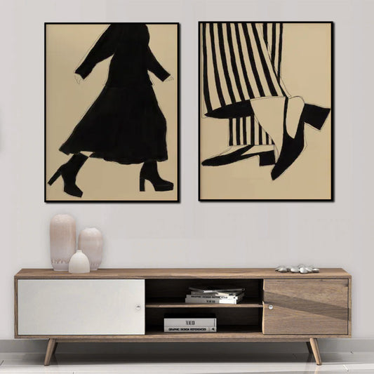 Fashion Illustration 2 Sets Black Frame Canvas - 70cmx100cm - STripleB