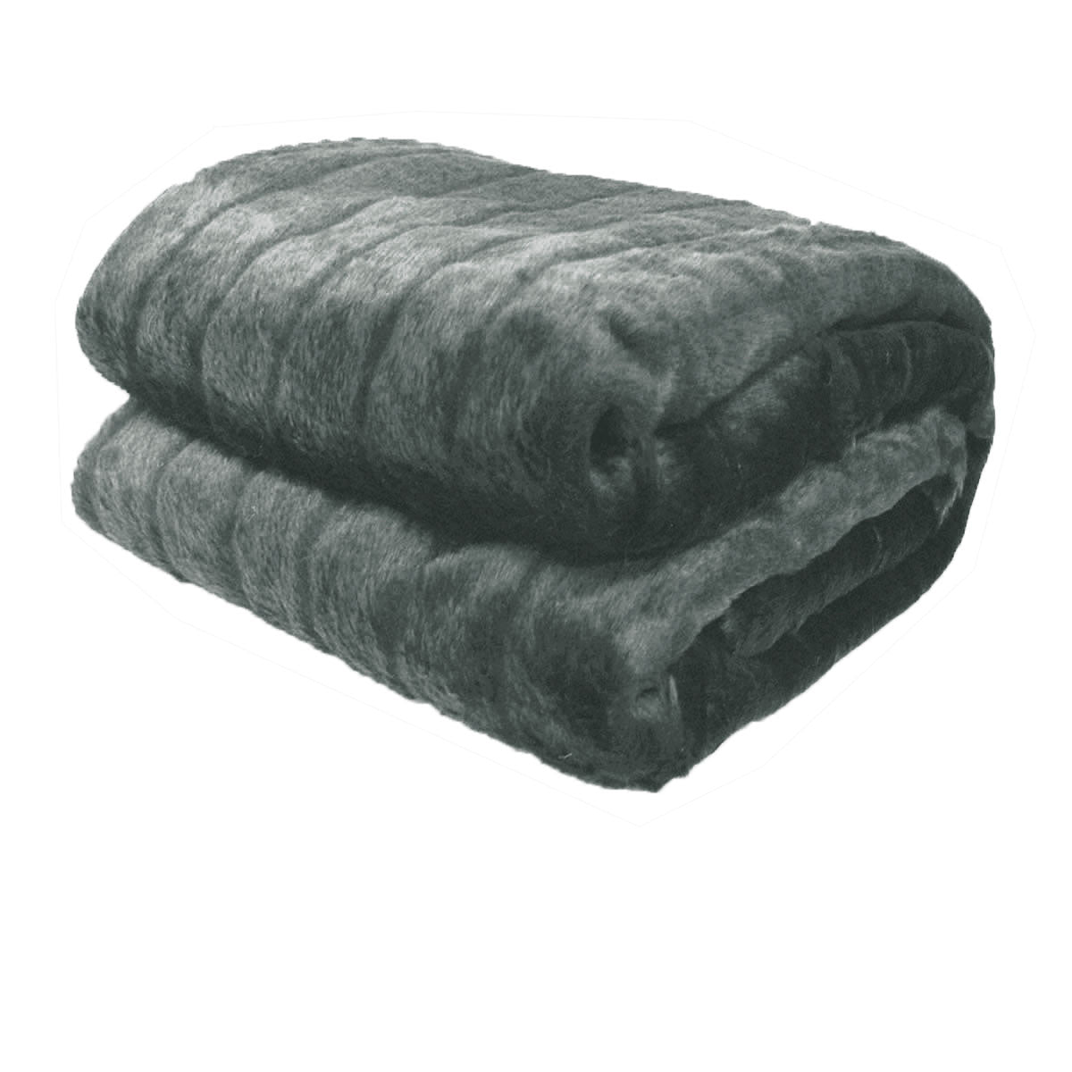 Faux Fur Animal Assorted Throw Rug - Channel Grey - STripleB