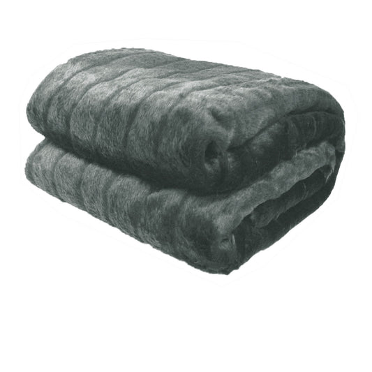 Faux Fur Animal Assorted Throw Rug - Channel Grey - STripleB