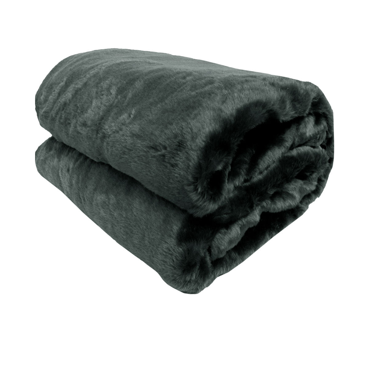 Faux Mink Throw Rug Charcoal - STripleB 