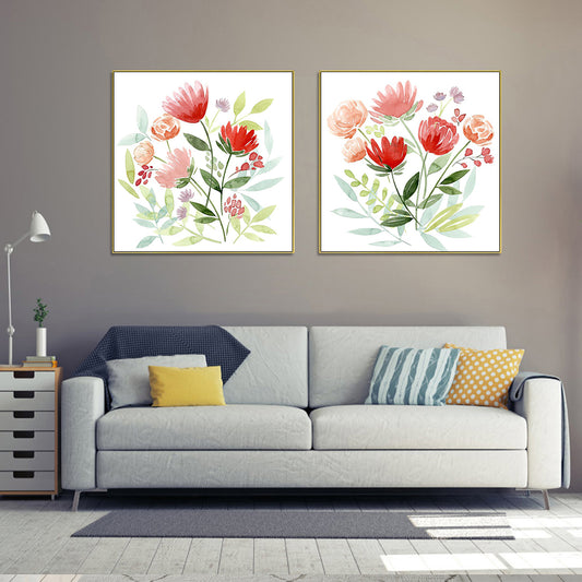 Florals 2 Sets Gold Frame Canvas - 70cmx70cm - STripleB