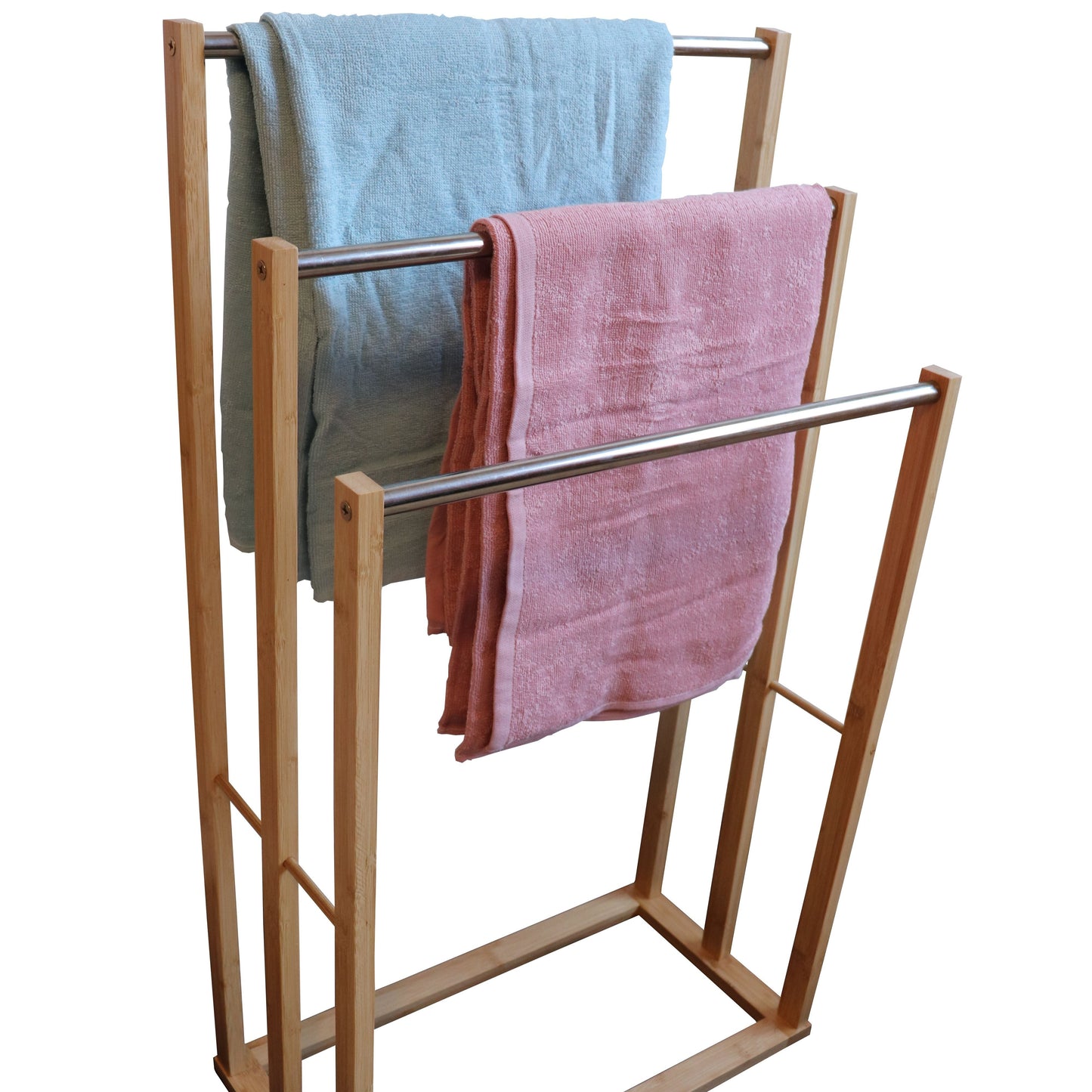 Freestanding Bamboo Towel Rack - 3 Tier (82 H x 24,5 W x 46,5)- STripleB
