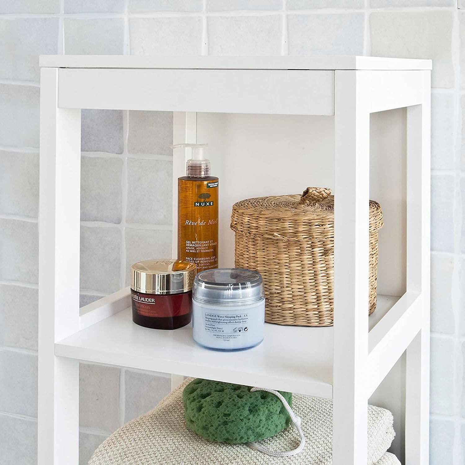 Freestanding Tall Cabinet with Standing Shelves and Drawers - STripleB