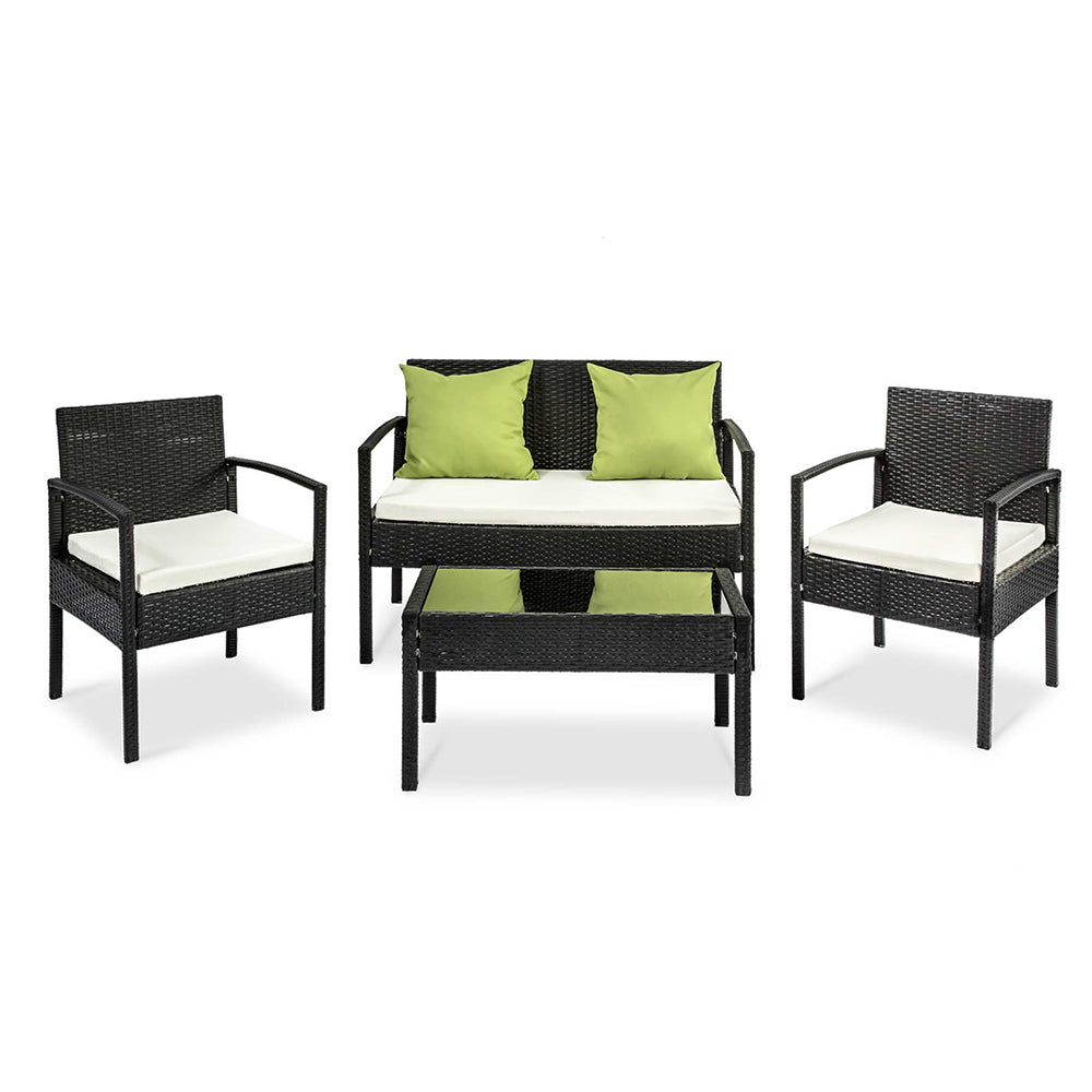 Gardeon Outdoor Sofa Set Wicker Lounge Setting Table and Chairs Patio Furniture - STripleB