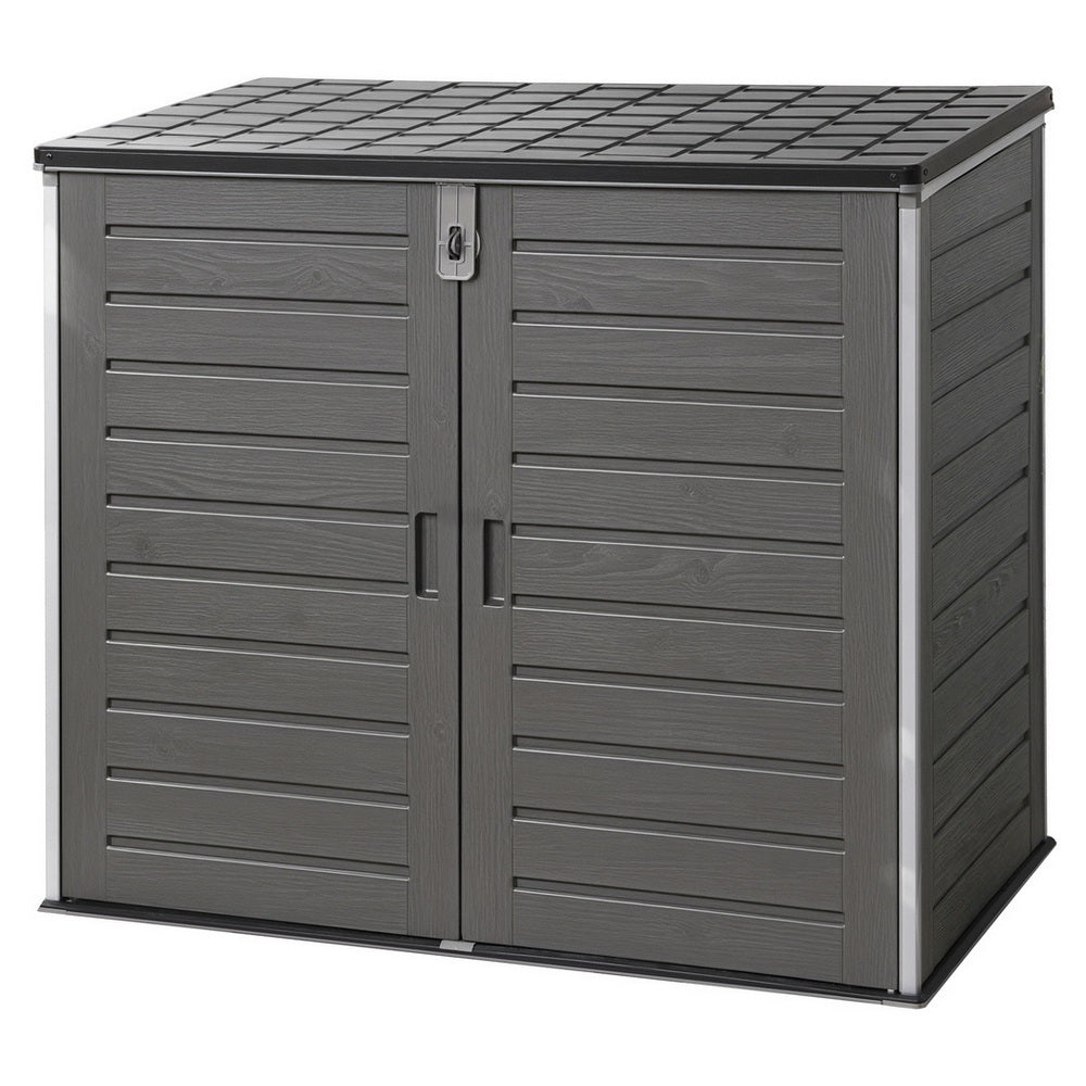 Gardeon Outdoor Storage Box 1170L Container Lockable Cabinet Tool Organizer Shed Grey - STripleB