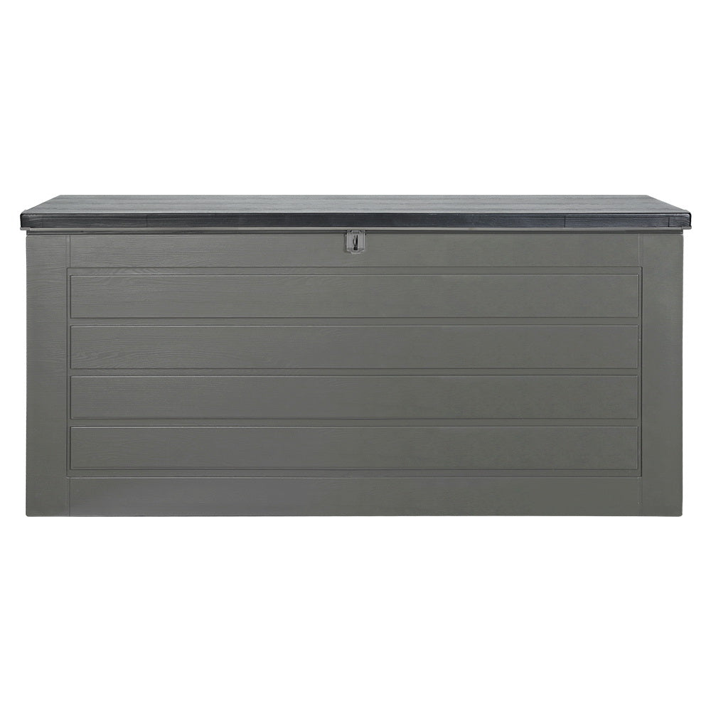 Gardeon Outdoor Storage Box 680L Container Lockable Garden Bench Tool Shed Black - STripleB 