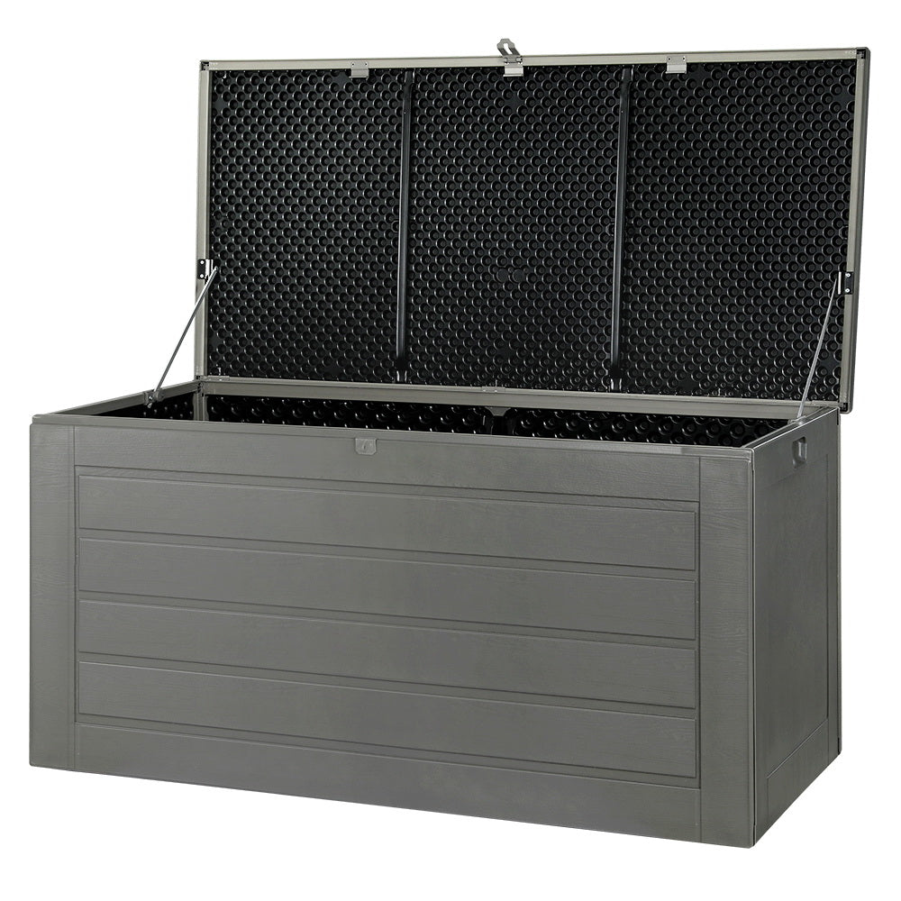Gardeon Outdoor Storage Box 680L Container Lockable Garden Bench Tool Shed Black - STripleB 