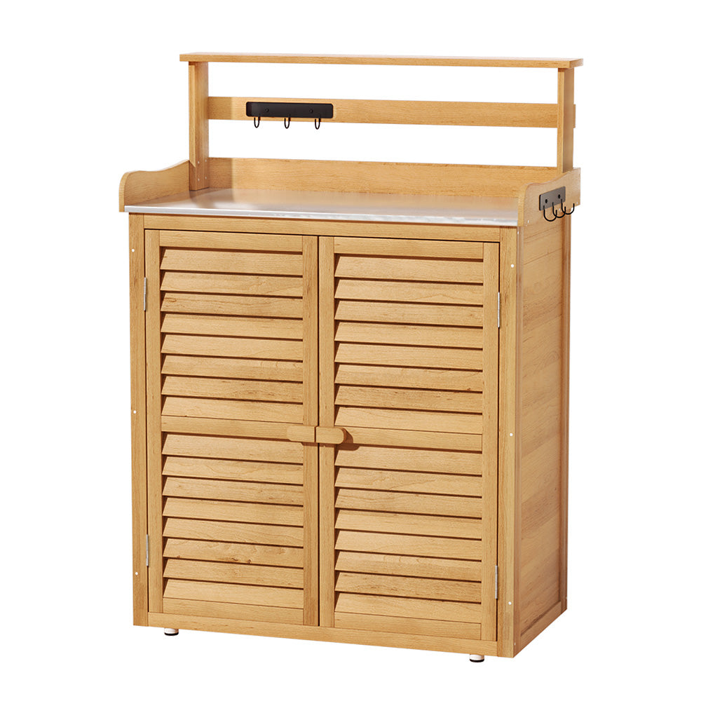 Gardeon Outdoor Storage Cabinet Box Potting Bench Table Shelf Chest Garden Shed - STripleB 