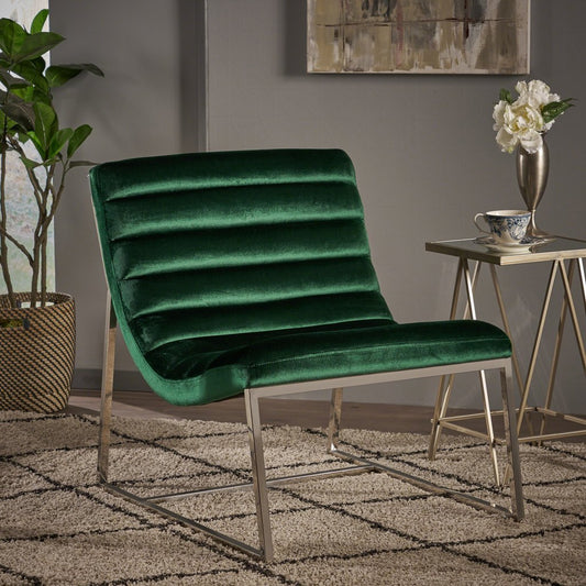 Glorie Emerald/Green Velvet Sofa Accent Chair ArmChair - STripleB