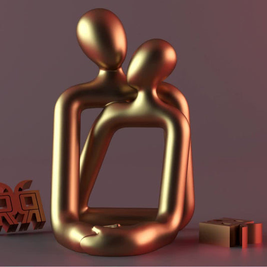 Gold Abstract Romantic Couple Candle Holder - STripleB