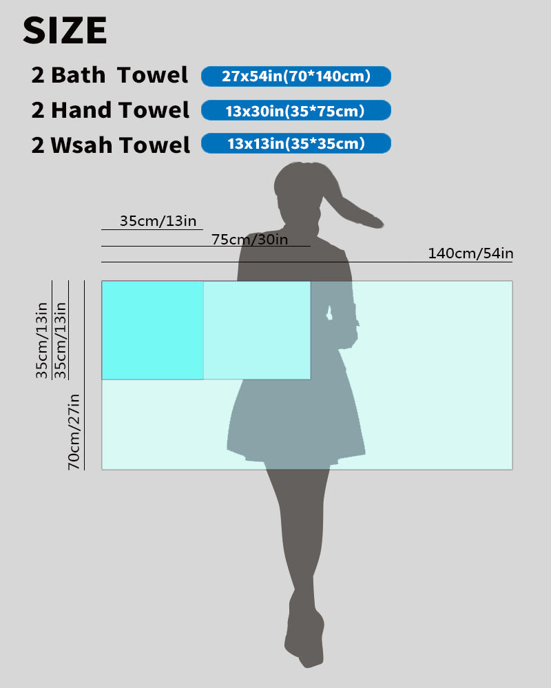 Gray - Luxury Cotton Towel Set - 6-Piece  - STripleB