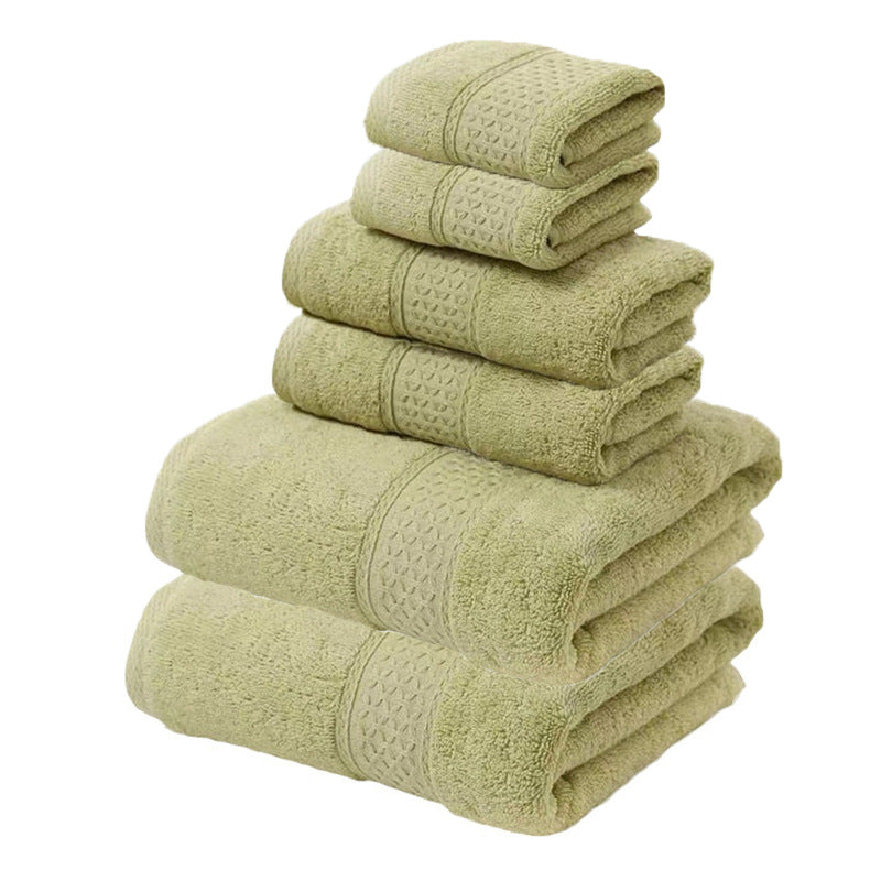 Green - Luxury 6-Piece 100% Cotton Towel Set - STripleB
