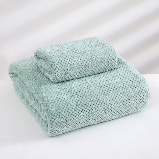 Green Luxury White Bath Towel and Hand Towel Set - Ultra Soft and Absorbent - STripleB 