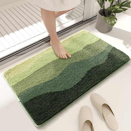 Green Bath Mat - Super Absorbent, Non-Slip Bathroom Floor Mat - 50x80cm - STripleB 
