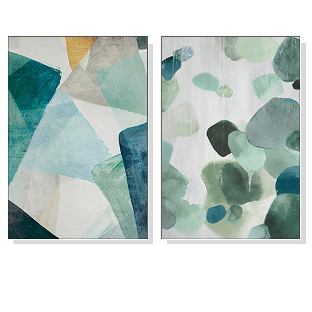  Green Marble 2 Sets White Frame Canvas - 50cmx70cm - STripleB