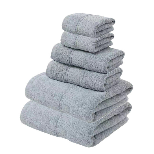 Grey - Luxury 6-Piece 100% Cotton Towel Set - STripleB