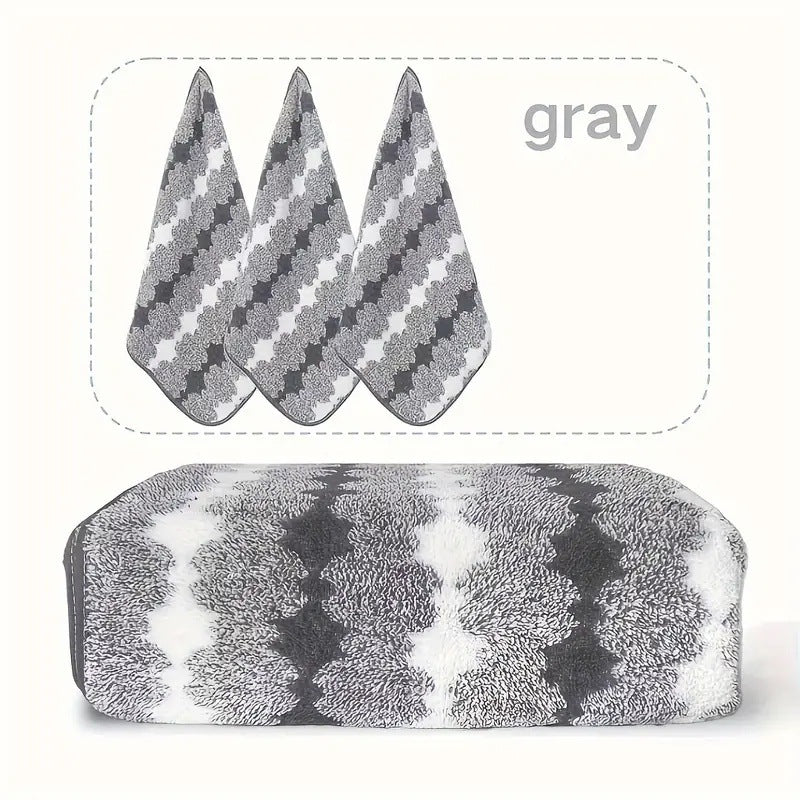  Grey - Premium Coral Fleece Towel Set - STripleB