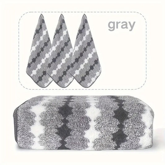  Grey - Premium Coral Fleece Towel Set - STripleB