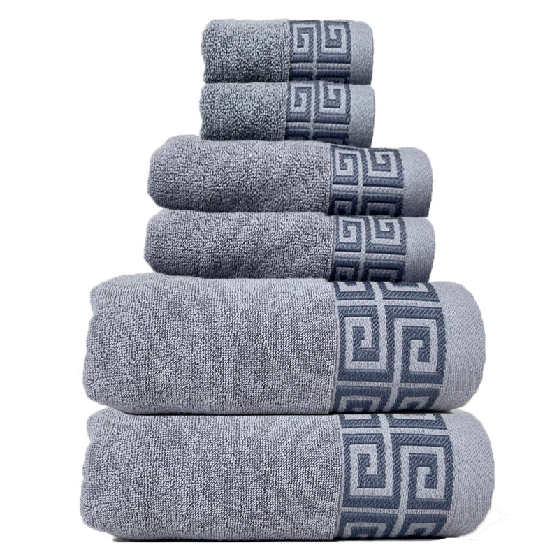 Grey Luxury Cotton Towel Set - 6-Piece Highly Absorbent Bath & Hand Towels - STripleB 