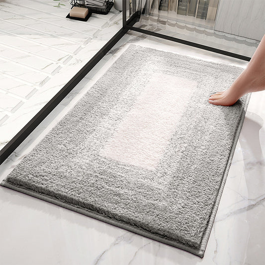 Gray gradient Absorbent Striped Bathroom Rug - Non-Slip Bath Mat for Bathroom, Toilet & Shower Room Entrance 50x80cm - STripleB 