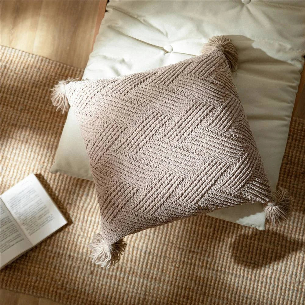 Chenille Handmade Tassel Sofa Cushion Covers - STripleB 