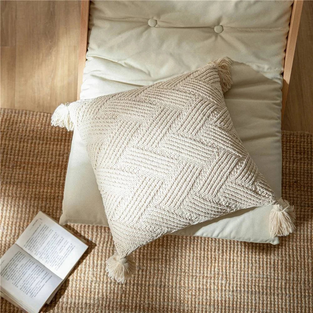 Chenille Handmade Tassel Sofa Cushion Covers - STripleB 