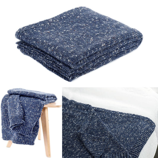 Havana Blue Woven Throw Rug 127 x 152 cm - STripleB 