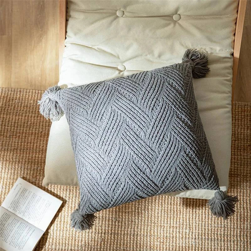 Chenille Handmade Tassel Sofa Cushion Covers - STripleB 