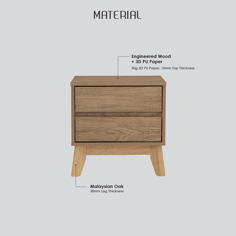 Hirado Bedside Table - Natural - STripleB