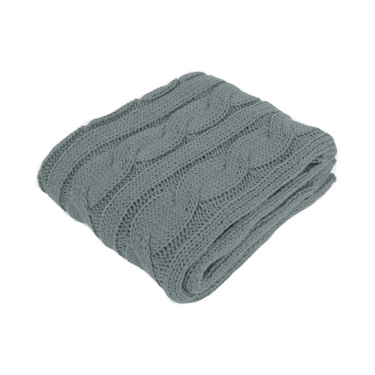Hudson Grey Knitted Throw Rug - STripleB 