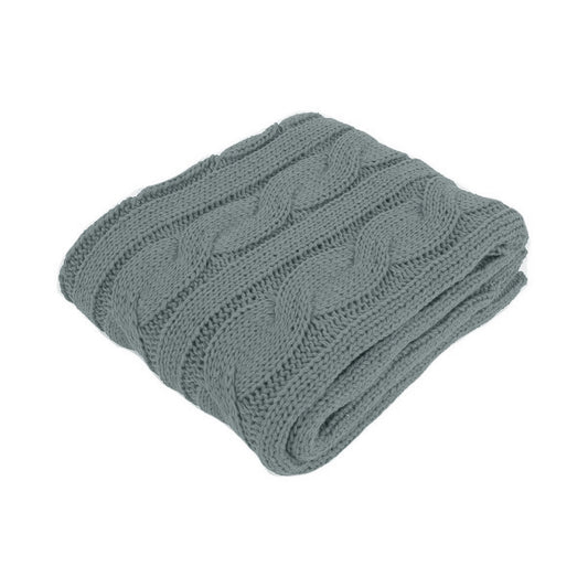 Hudson Grey Knitted Throw Rug - STripleB 
