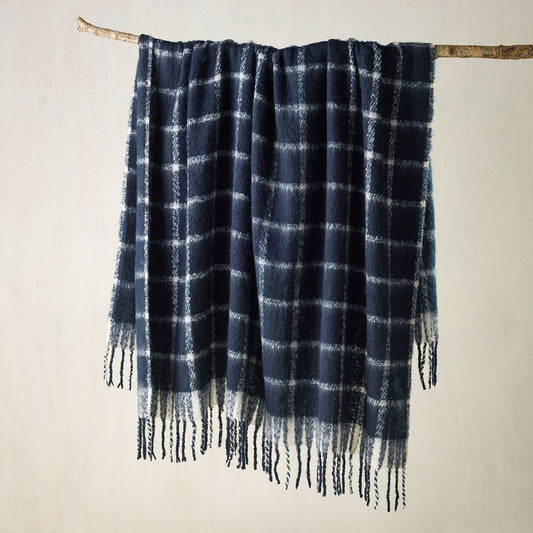 Indigo - Faux Mohair Large Throw Rug - 150 x 220 cm - STripleB
